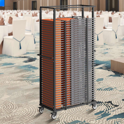 Folding Chair Cart, 60-Chair Capacity, 500 lb Rating
