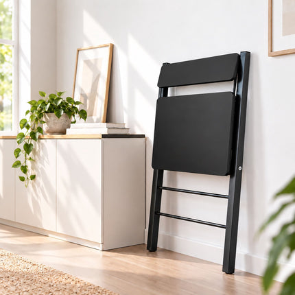 Folding Computer Desk with Monitor Shelf and X-Shaped Frame, Black