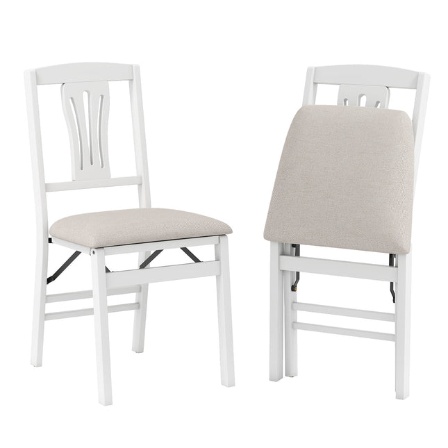 Saliekamo ēdamistabas krēslu komplekts, 2 gab., polsterēti sēdekļi, gumijkoka rāmis