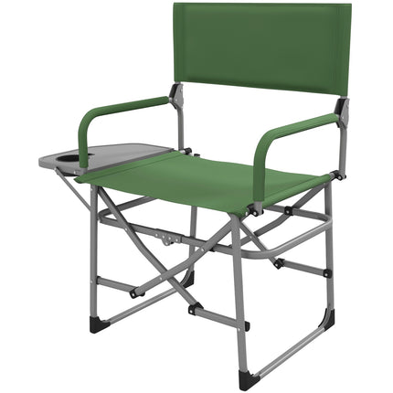 Folding Director's Chair - Green Oxford with side table