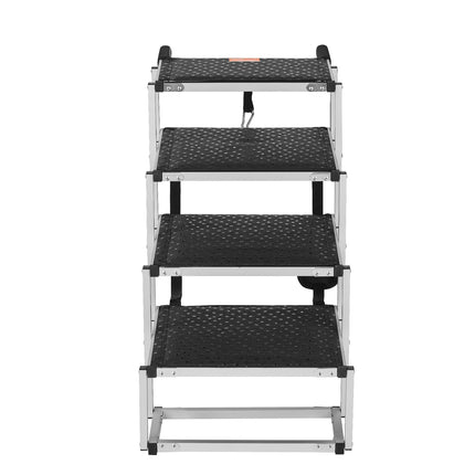 Folding Dog Stairs for Car, 4-Step Aluminum 150 lb
