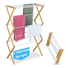 Folding Drying Rack – Bamboo & Metal, 6 Levels