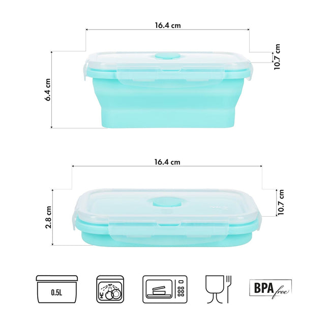 Salokāma pusdienu kaste, piparmētru krāsā, 500 ml tilpums