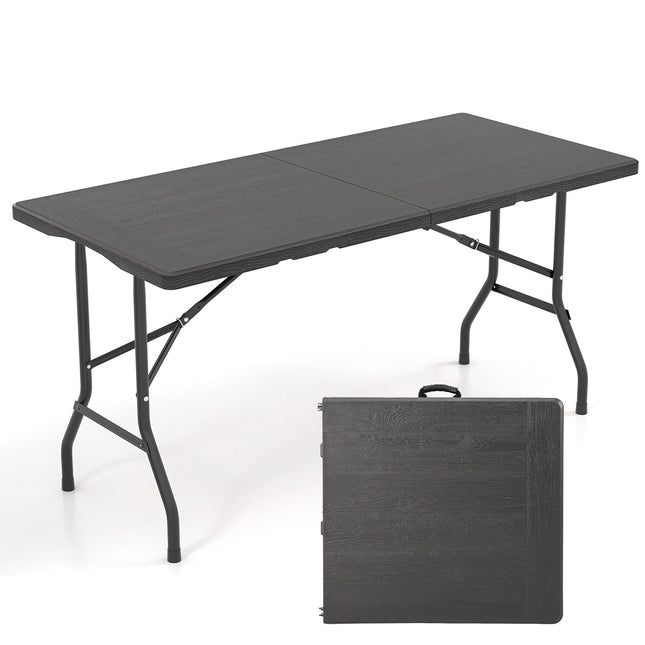 Saliekams piknika galds, HDPE koksnes imitācija, 152x70cm