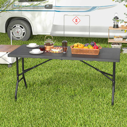 Saliekams piknika galds, HDPE koksnes imitācija, 152x70cm