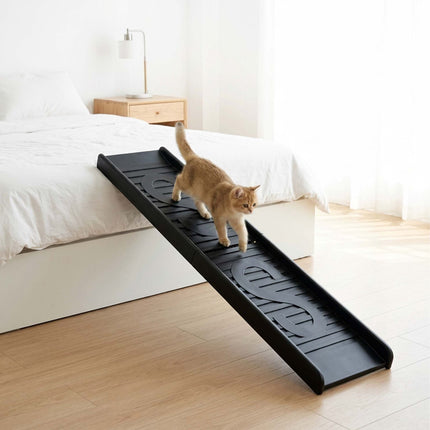 Salokāma plastmasas suņu rampa, melna, 154 cm gara