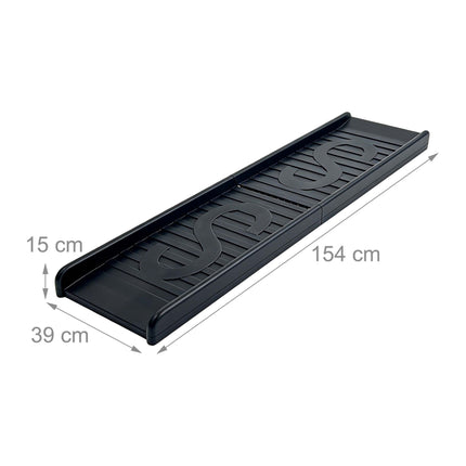 Salokāma plastmasas suņu rampa, melna, 154 cm gara