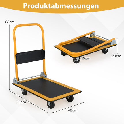 Salokāmi platformas ratiņi, 150 kg celtspēja, 360 grādu grozāmi riteņi