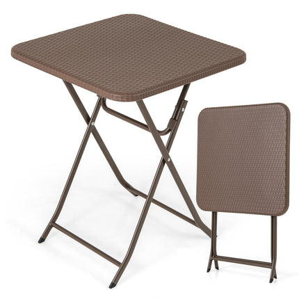 Saliekams rotangpalmas stila galds ar 60x60 cm HDPE virsmu