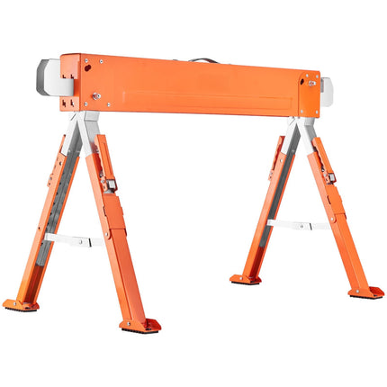 Folding Sawhorses, 2-Pack, Adjustable Height, 1800 lb