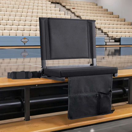 Folding Stadium Seat With Back Support, Cushion, Cup Holder