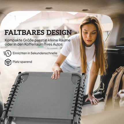 Saliekams sauļošanās krēsls, regulējams, tērauda rāmis, gaiši pelēks