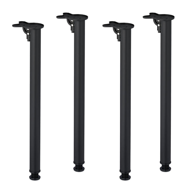 Folding Table Legs, Set of 4 – Round Metal, DIY Furniture