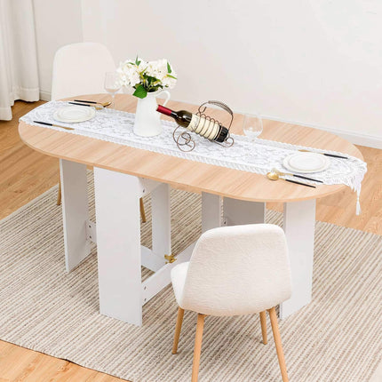 Saliekams balts galds 4-7 personām, 163x80x75 cm