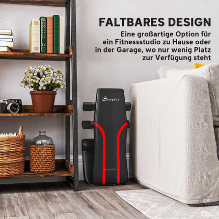 Saliekams treniņu sols, regulējama atzveltne un sēdeklis, melns