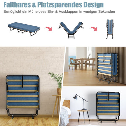 Saliekamā gulta ar matraci Pārvietojama un izrullējama viesu gulta 190 x 80 x 33 cm Zila Ražots Itālijā Izcelsmes valsts: Itālija