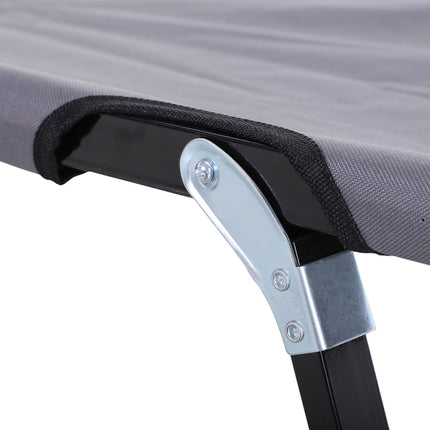 Kempinga gulta, saliekama 2 personām, kempinga gulta, saliekama gulta ar pārnēsāšanas somu, var izturēt līdz 136 kg, tērauda Oksfordas pelēka 193 x 125 x 40 cm