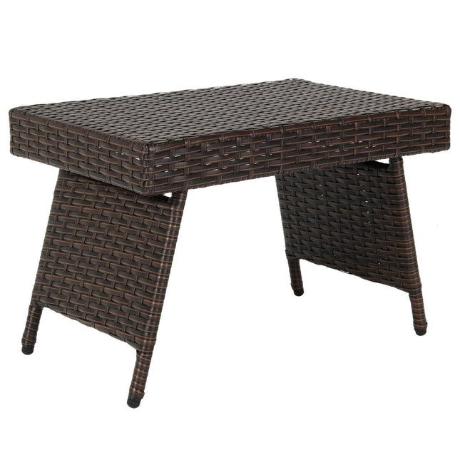 Saliekams kafijas galdiņš, āra galdiņš ar PVC virsmu, 60 x 40 x 40 cm, brūns