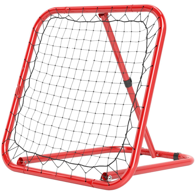 Futbola atsitiens, salokāms futbola atsitiens 63 x 63 cm regulējams futbola vārtu sitiens beisbolam, basketbolam, metāls, sarkans