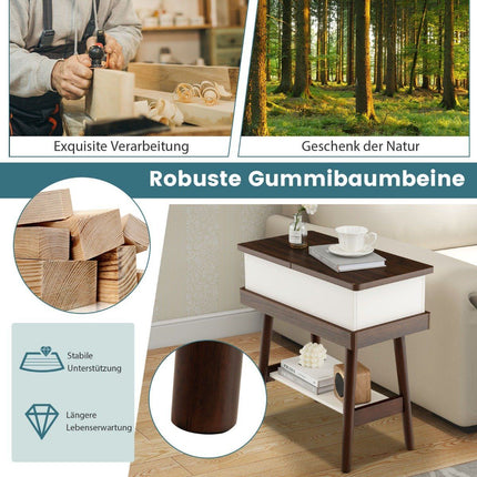 Saliekams dīvāna galds ar 180° nolokāmu virsmu 60 x 30 x 60 cm tumši brūns