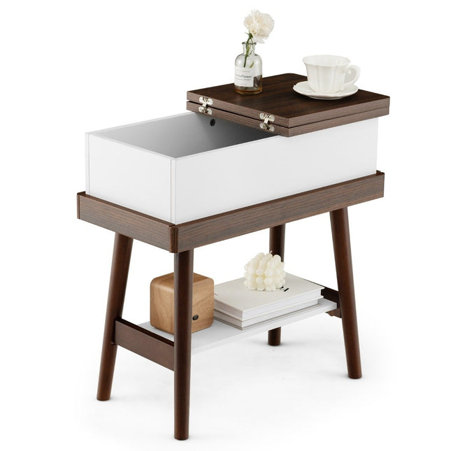 Folding table sofa table with 180° foldable top 60 x 30 x 60 cm dark brown