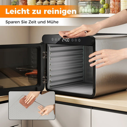 Pārtikas žāvētājs, 600 W, 7 nerūsējošā tērauda paplātes, 24 stundu taimeris