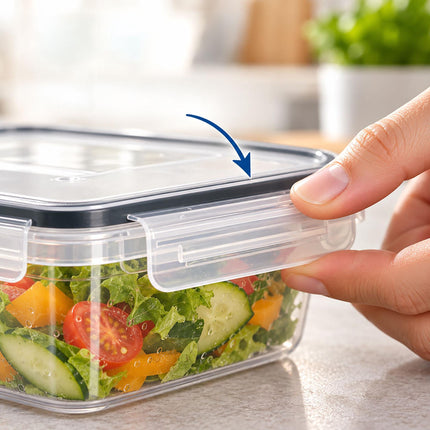 Food Storage Container Set of 7 with Airtight Click Lids, Freezer Safe, Clear