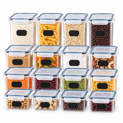 Food Storage Container Set with Click-Lock Lids, 16 Pieces, Airtight, Stackable