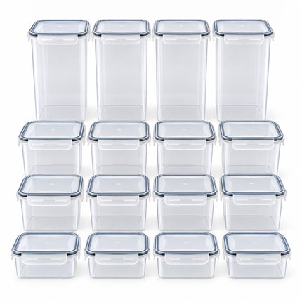 Food Storage Container Set with Click-Lock Lids, 16 Pieces, Airtight, Stackable