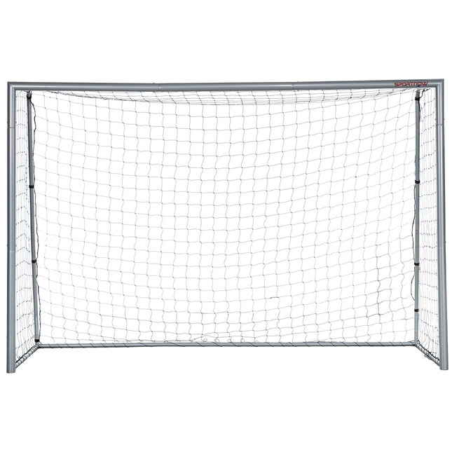 Futbola vārti ar PE sieta futbola vārtiem bērniem un pieaugušajiem, 300 x 120 x 200 cm, tērauds, PE, dārza futbola treniņi, pelēki