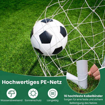 Futbola vārti ar izturīgu metāla rāmi un PE tīklu 300x204 cm