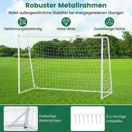 Futbola vārti ar izturīgu metāla rāmi un PE tīklu 300x204 cm