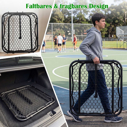 Futbola bumbas atlēkšanas grozs 85x85 cm, 5 leņķi, salokāms