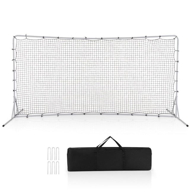 Bērnu futbola vārti 372,5 x 182,5 cm, dārza futbola vārti ar pārnēsāšanas somu, balti