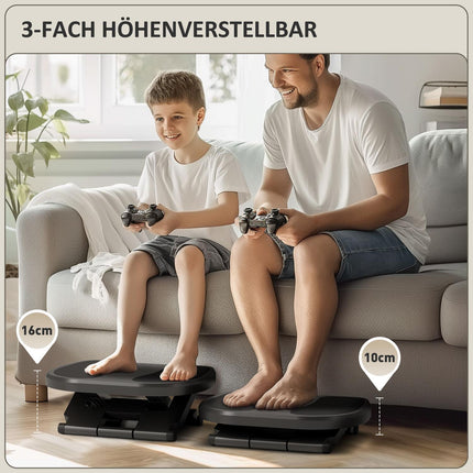 Kāju balsta rakstāmgalds, 3 līmeņu regulējams kāju balsts, ergonomisks kāju balsts, mājas birojam, birojam, pelēks