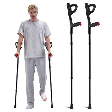 Forearm Crutches, Folding Adjustable Aluminum, 350 lb Pair