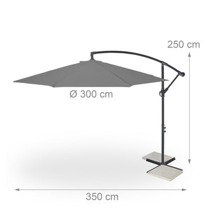 Brīvi karājošs saulessargs 300 cm