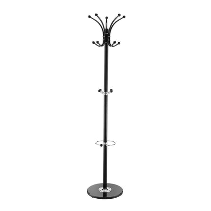 Freestanding Coat Rack With Umbrella Holder, 14 Hooks