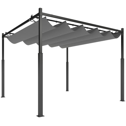 Brīvi stāvoša pergola 3x3m ar bīdāmu jumtu, UV izturīga