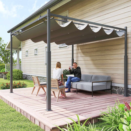 Brīvi stāvoša pergola 3x3m ar bīdāmu jumtu, UV izturīga