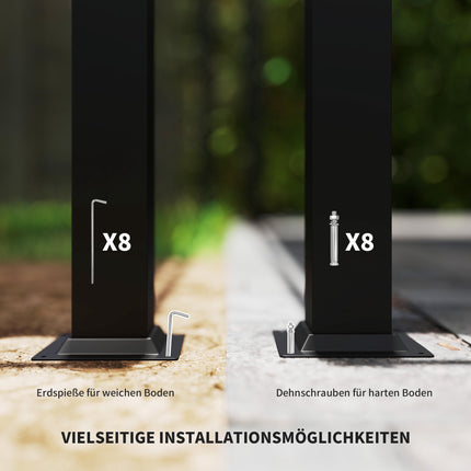 Brīvi stāvoša pergola 3x3m ar bīdāmu jumtu, UV izturīga
