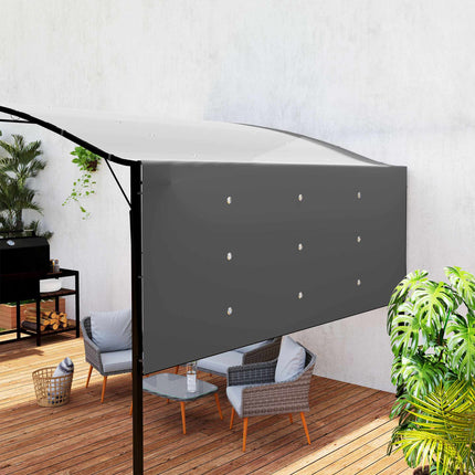 Brīvi stāvoša pergola ar izvelkamu nojumi, tērauda rāmis