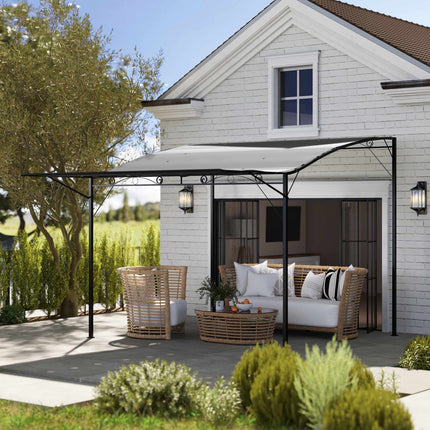 Brīvi stāvoša pergola ar izvelkamu nojumi, tērauda rāmis