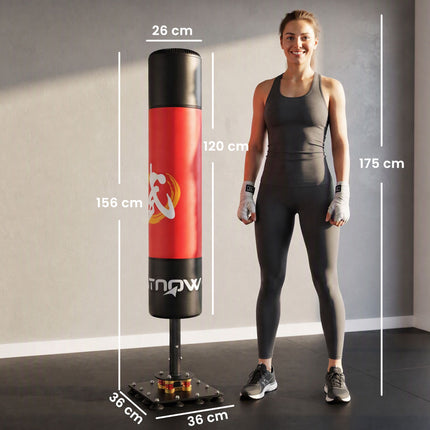 Brīvi stāvošs boksa maiss ar piesūcekņiem, 156 cm