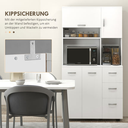 White Freestanding Kitchen Cabinet, 89x39.5x168 cm, MDF