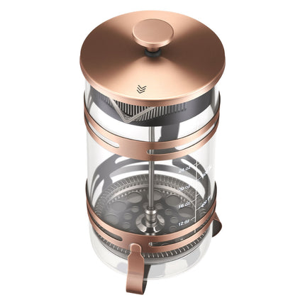 French Press Coffee Maker 1L, Borosilicate Glass, Steel Filter