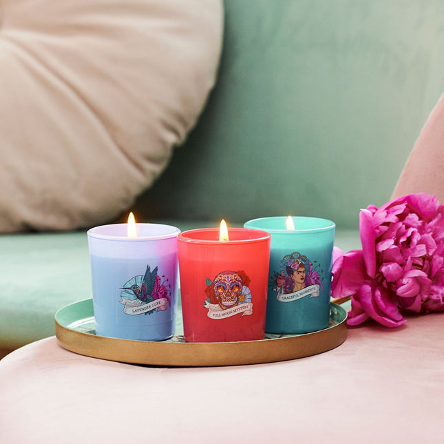 Frida Kahlo aromātisko sveču komplekts - 3 x 70 g aromāti