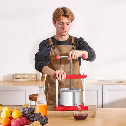 Fruit Wine Press, 3L Manual Stainless Steel, T-Handle