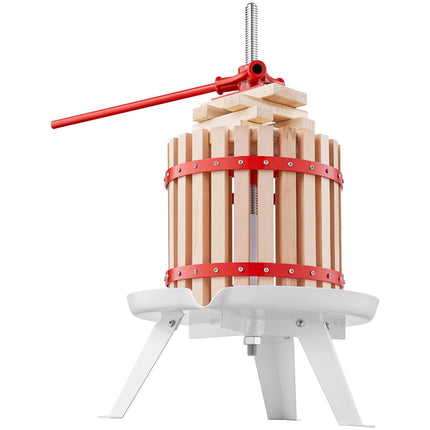 Fruit Wine Press, Manual 2.98 Gal Wood Basket, 6 Blocks