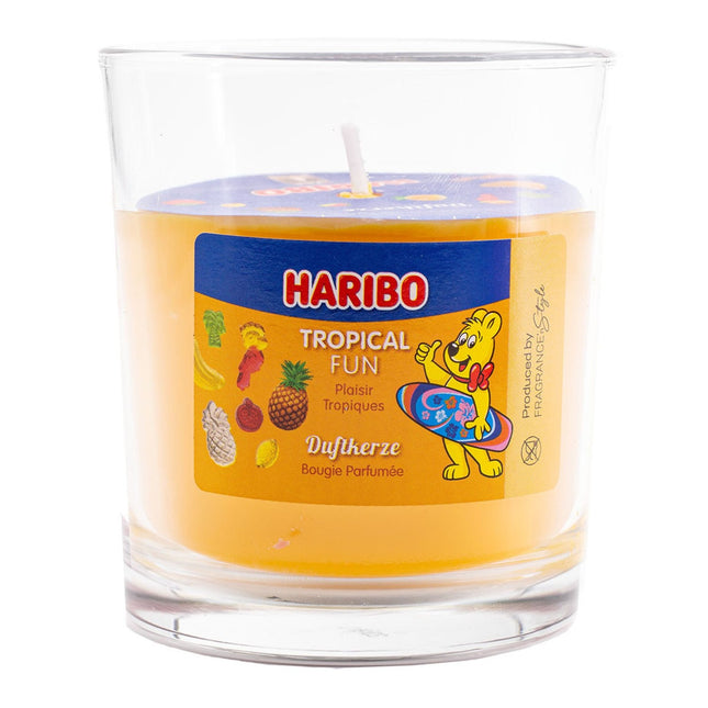 Augļu aromāta svece stikla burciņā - salds aromāts